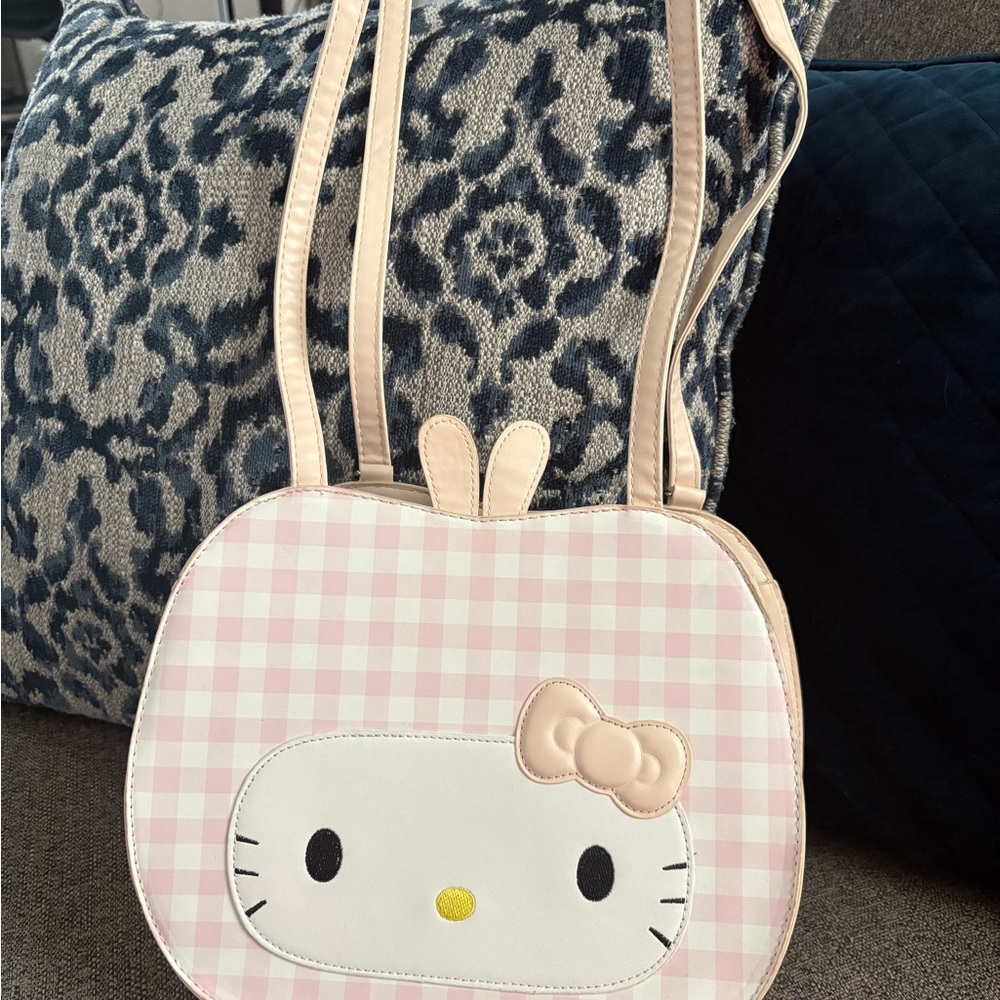 Hello Kitty Pink and White Gingham Bag with Bow Motif